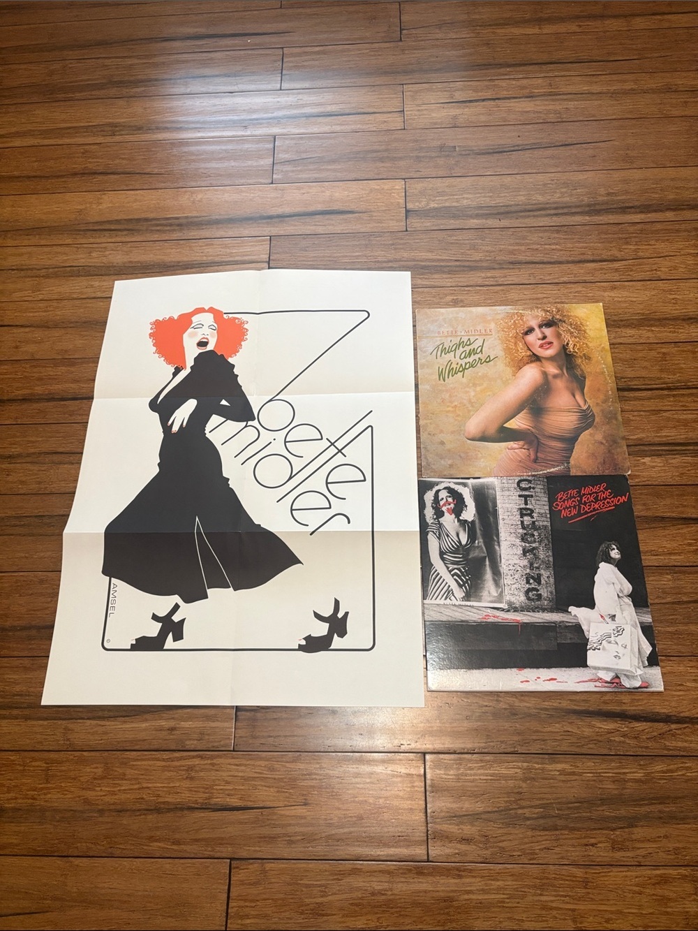 Bette Midler Songs For The New Depression Thighs And Whispers Plus Poster LP Lot
